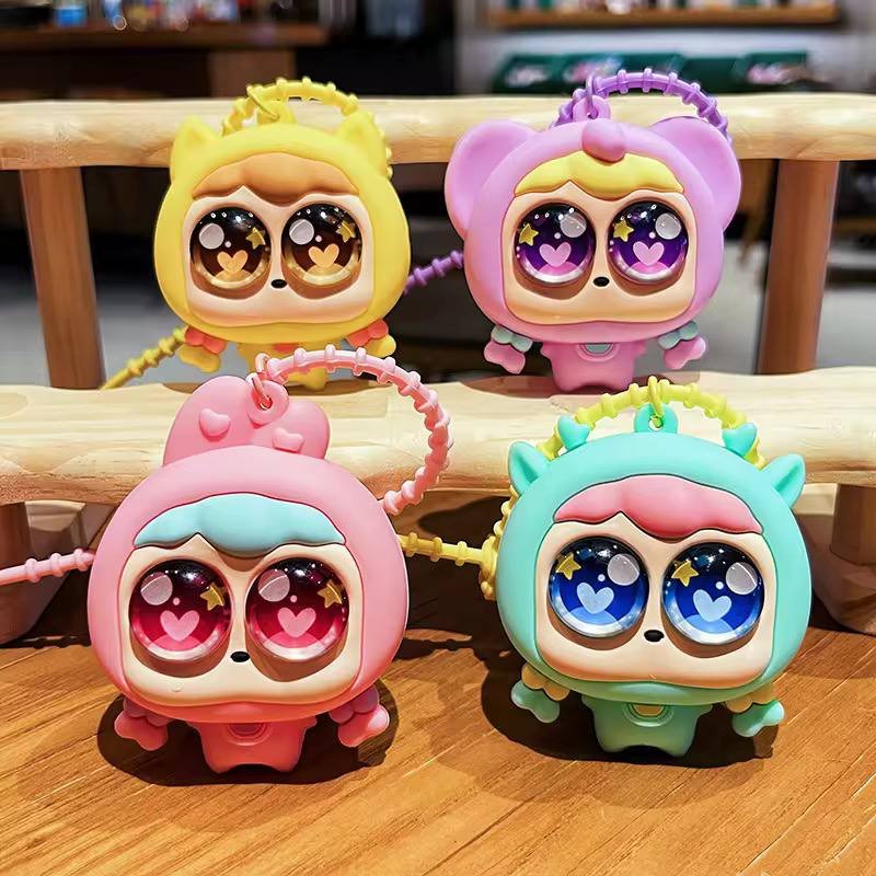 AA773 Eye Pop up Silicon Keychain Charm